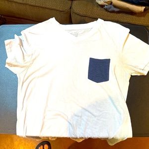 Blue Crown- White Pocket Tee